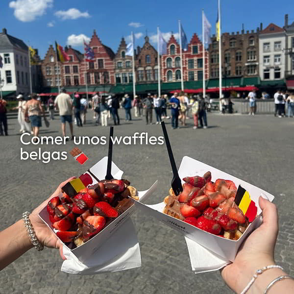 Comer unos Waffles Belgas